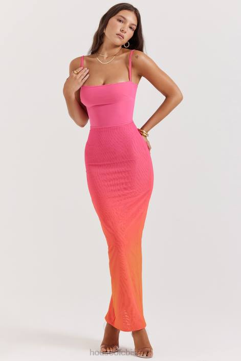 House of CB שמלת מקסי calista ombre flame הַלבָּשָׁה F4N2184